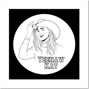 Yeehaw Kat - White Posters and Art